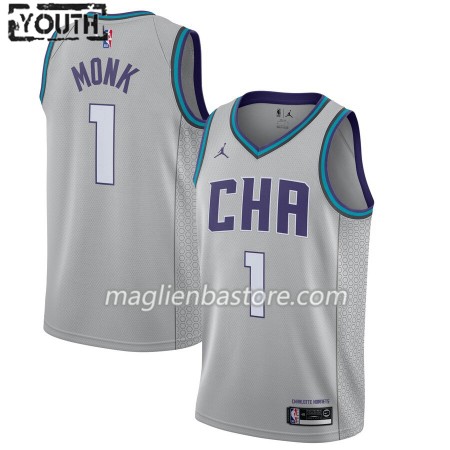 Maglia NBA Charlotte Hornets Malik Monk 1 Jordan Brand 2019-20 City Edition Swingman - Bambino